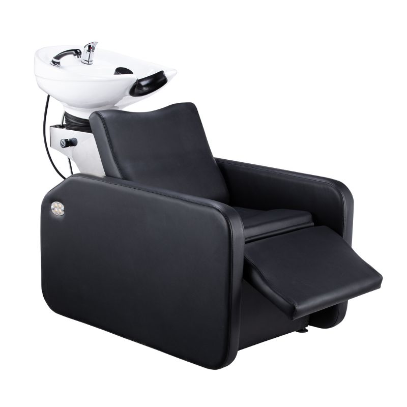 SLEEK Salon de Coiffure Complet - CHARLS RELAX Bac Shampoing vasque noire - mobilier coiffure - meuble coiffure - malys equipements