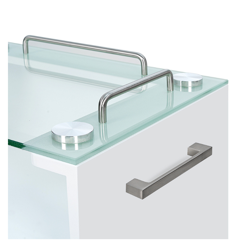 NOBILIA Meuble de Rangement en Bois - Etagère frontale en verre - Mobilier esthétique - meuble pédicure - mobilier coiffure - Malys equipements