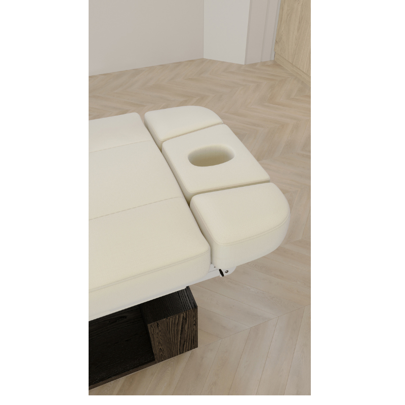 HARMONY Table de Massage et de Soins Électrique Chauffante - accoudoirs ajustables - tetière amovible - mobilier esthetique - meuble esthétique - malys equipements