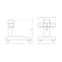 MAGNOLIA Chariot d'appui pour bain de pieds - dimensions - Malys Équipements