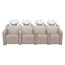 ALBA SOFA RELAX VIBROMASSAGE Bac shampoing 4 places (Bekken: Blanc, Couleur de revêtement: P3 - Crème)